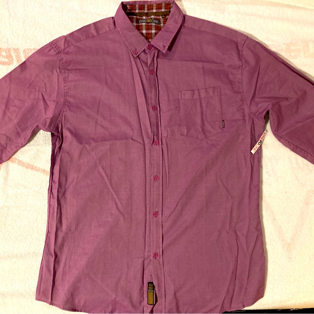 NWT, One90One independent brand button down collared shirt, XXL, purple